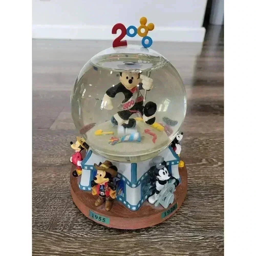 Disney 2000 Mickey Mouse Millennium Musical Water Globe 6400 As Time Goes By